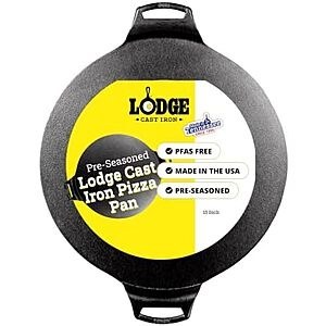 $31.99 | Lodge Pre-Seasoned Cast Iron Pizza Pan, PFAS-Free, 15 Inches at Amazon
